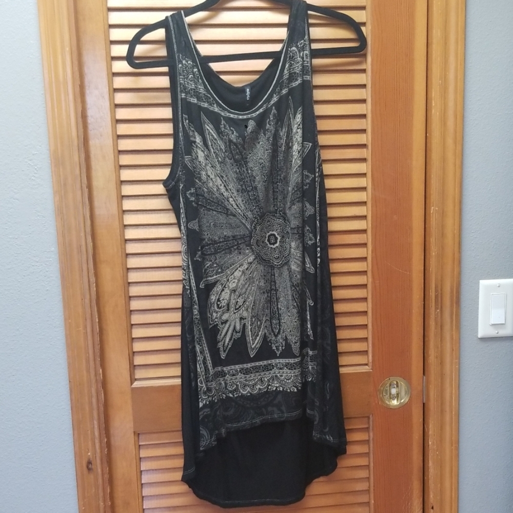 Black High Low Tunic Tank